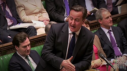 2012年の首相質疑応答におけるキャメロン首相