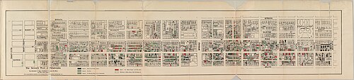フィラデルフィア第7区の地図、1899年、WEBデュボア著『フィラデルフィア・ネグロ』より