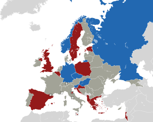 ヨーロッパ諸国のカラー地図