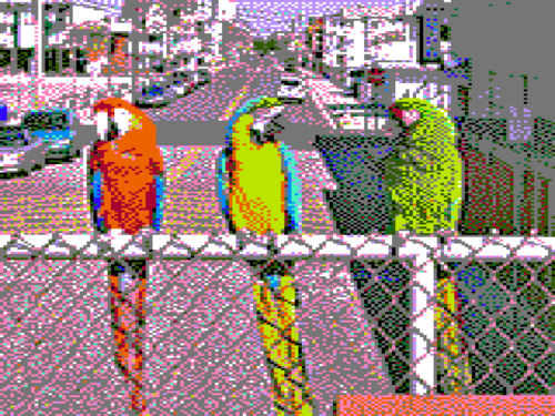 合成されたアーティファクトの色（640×200のモノクロ画像から）