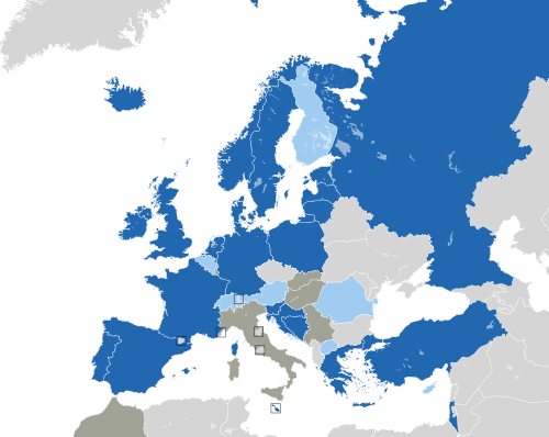 ヨーロッパ諸国のカラー地図