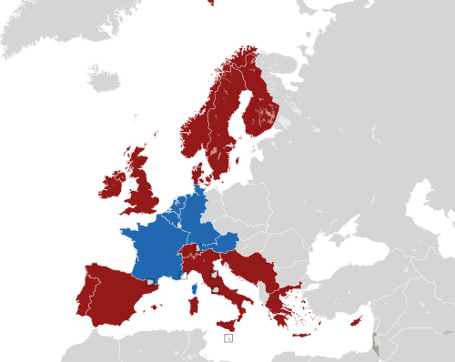 ヨーロッパ諸国のカラー地図