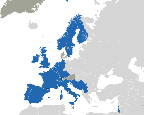 ヨーロッパ諸国のカラー地図