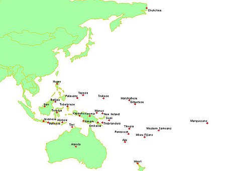 標準的な異文化サンプル、島嶼太平洋地域