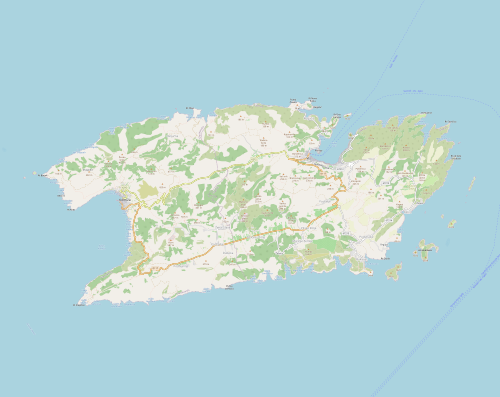 ヴィス島の地図