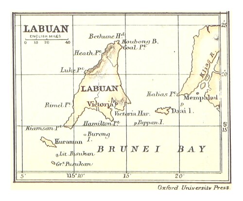 1888年イギリスが作成したラブアン島の地図