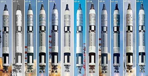 GT-1からGT-12までのすべてのジェミニロケット打ち上げ