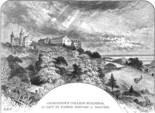1858 年のジョージタウン大学のキャンパス