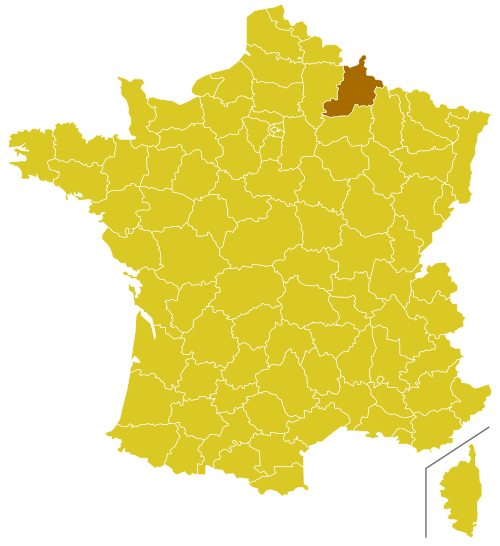 フランスのランス大司教区の位置マップ