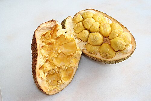 切り開いた果物