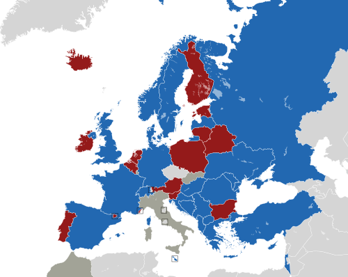 ヨーロッパ諸国のカラー地図