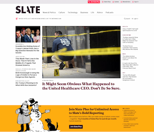 Slate.comのホームページをライトモードで表示したスクリーンショット