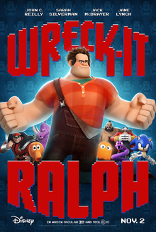 ラルフと様々なビデオゲームのキャラクターを描いた劇場公開ポスター