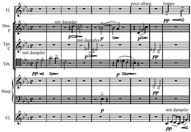 ウェーベルン編曲の「リチェルカール6番」の冒頭