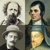 イギリスの詩人4人の胸像肖像画