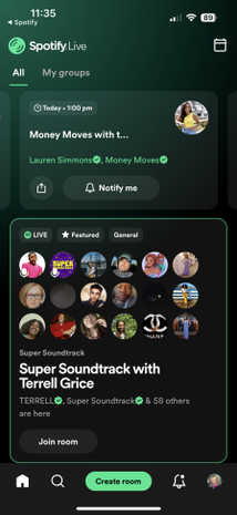 Spotify Liveのスクリーンショット