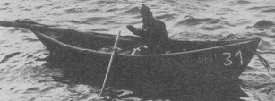 ガゼラに魚を持ち帰るために使われた小さな木製のドーリー