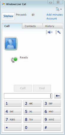Windows Live Messenger での Windows Live Call。