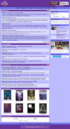 2018年11月18日のRPGnetホームページのスクリーンショット