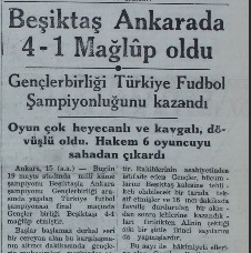 1941 年 7 月 16 日にトルコの新聞イェニ・サバがゲンチレルビルリのトルコ選手権タイトルを発表