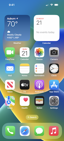 iOS 16のホーム画面の写真