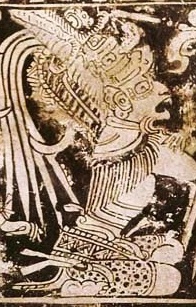 壺に描かれた挿絵には、ボロン・ユクテ神が横顔で描かれており、頭を後ろに反らし、口を開けて跪いている。彼は精巧な羽飾りを頭につけている。