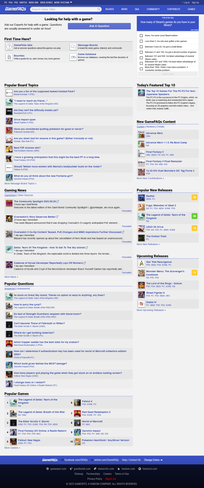 2014年9月6日のGameFAQsホームページ