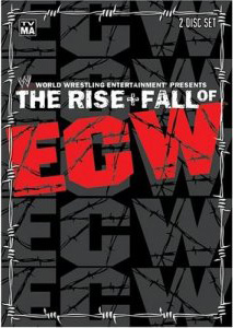 「ECW の興隆と衰退」と書かれた DVD カバー。