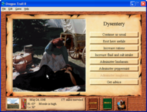 Oregon Trail II の Windows 版のスクリーンショット。
