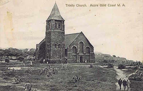 1905年頃のトリニティ教会の絵葉書写真。バーゼル宣教書籍販売所第28号。