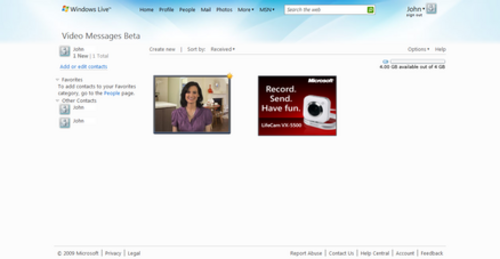 Windows Live ビデオ メッセージ