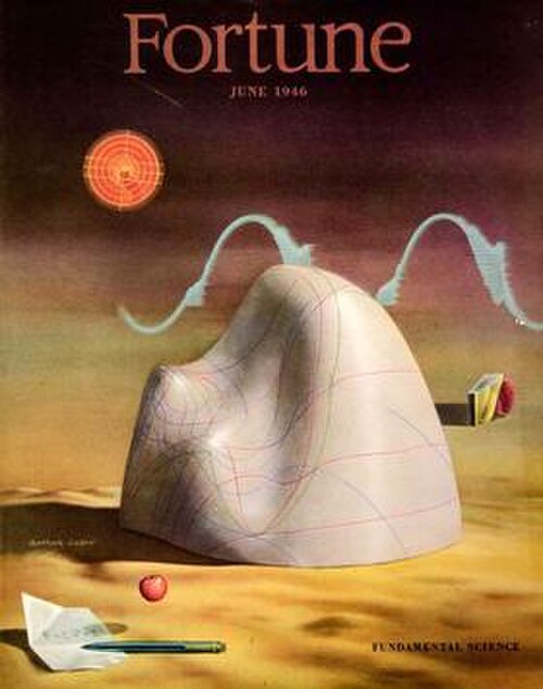 1946年6月号のフォーチュン誌の表紙。ギブスの水の熱力学的表面を描いたイラストが掲載されている。