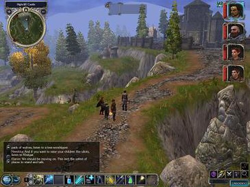 キャラクターとそのパーティーを紹介するゲームプレイのスクリーンショット