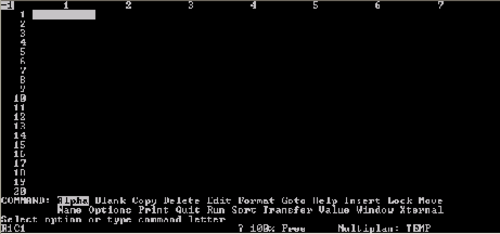 MS-DOS 上のマルチプラン
