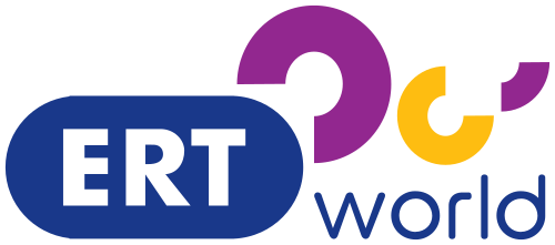 ERT Worldのロゴは2008年から2013年まで使用され、2016年のリニューアル以降も再び使用されています。このロゴは2008年の新デザインから変更されました。
