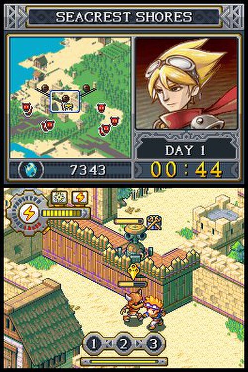 Lock's Quest ゲームプレイのスクリーンショット。
